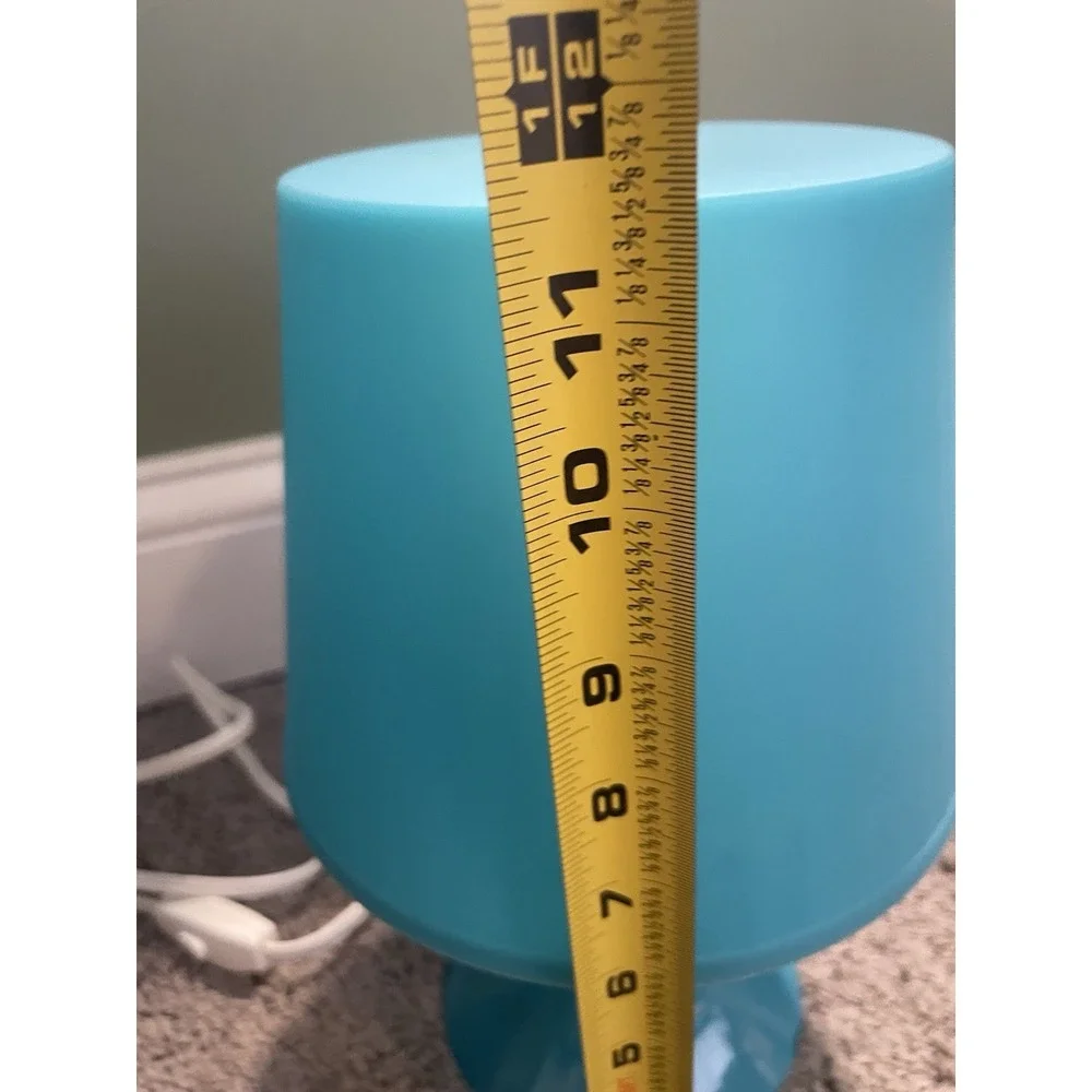 Vintage 1990s IKEA Lampan Turquoise Teal Blue Plastic Table Lamp ~Tested / Works